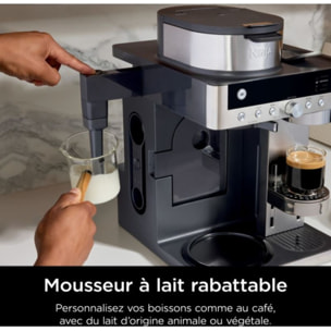 Cafetière filtre et capsules NINJA avec mousseur intégré CFN803EU