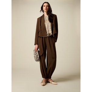 Oltre - Pantaloni joggers cargo - Marrone