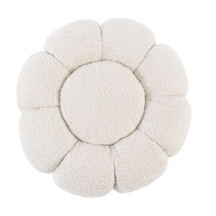 Pouf FLOREL in tessuto effetto bouclé naturale