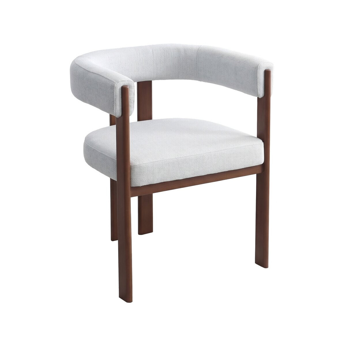 Fauteuil de salle à manger imitation bois "Neora" - Gris clair