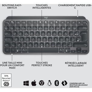 Clavier sans fil LOGITECH MX Keys mini graphite