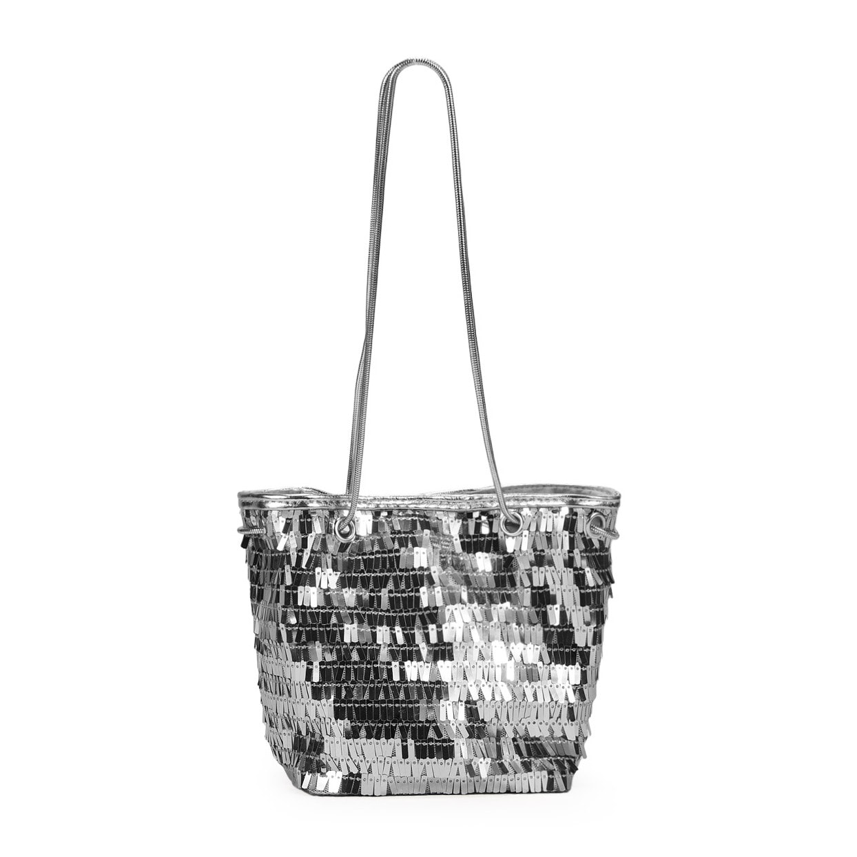 Bolso de fiesta plateado con lentejuelas