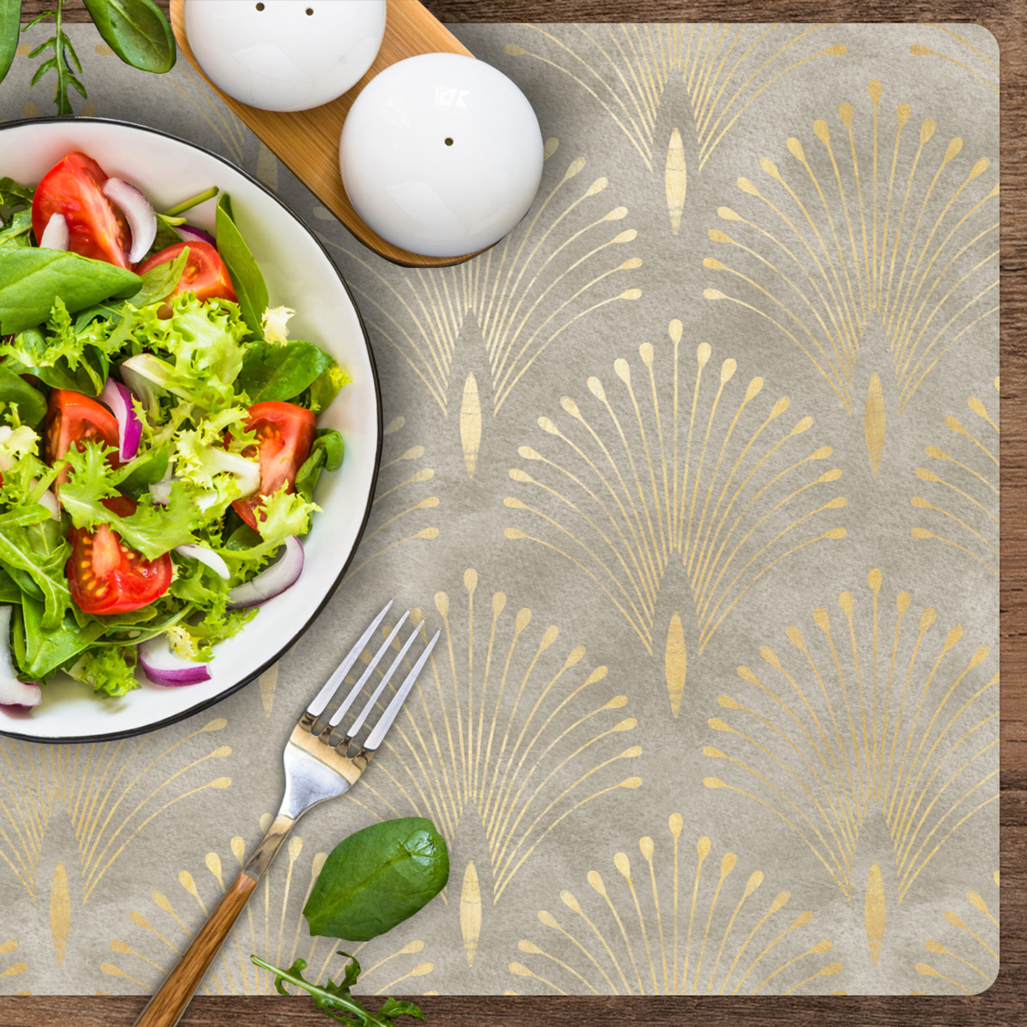 VINILIKO, set de 4 individuales de mesa Akira siena tostado 4u-30x45 cm