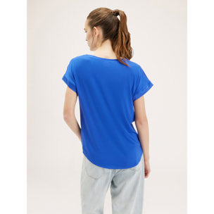 Motivi - T-shirt bimaterica - Azzurro