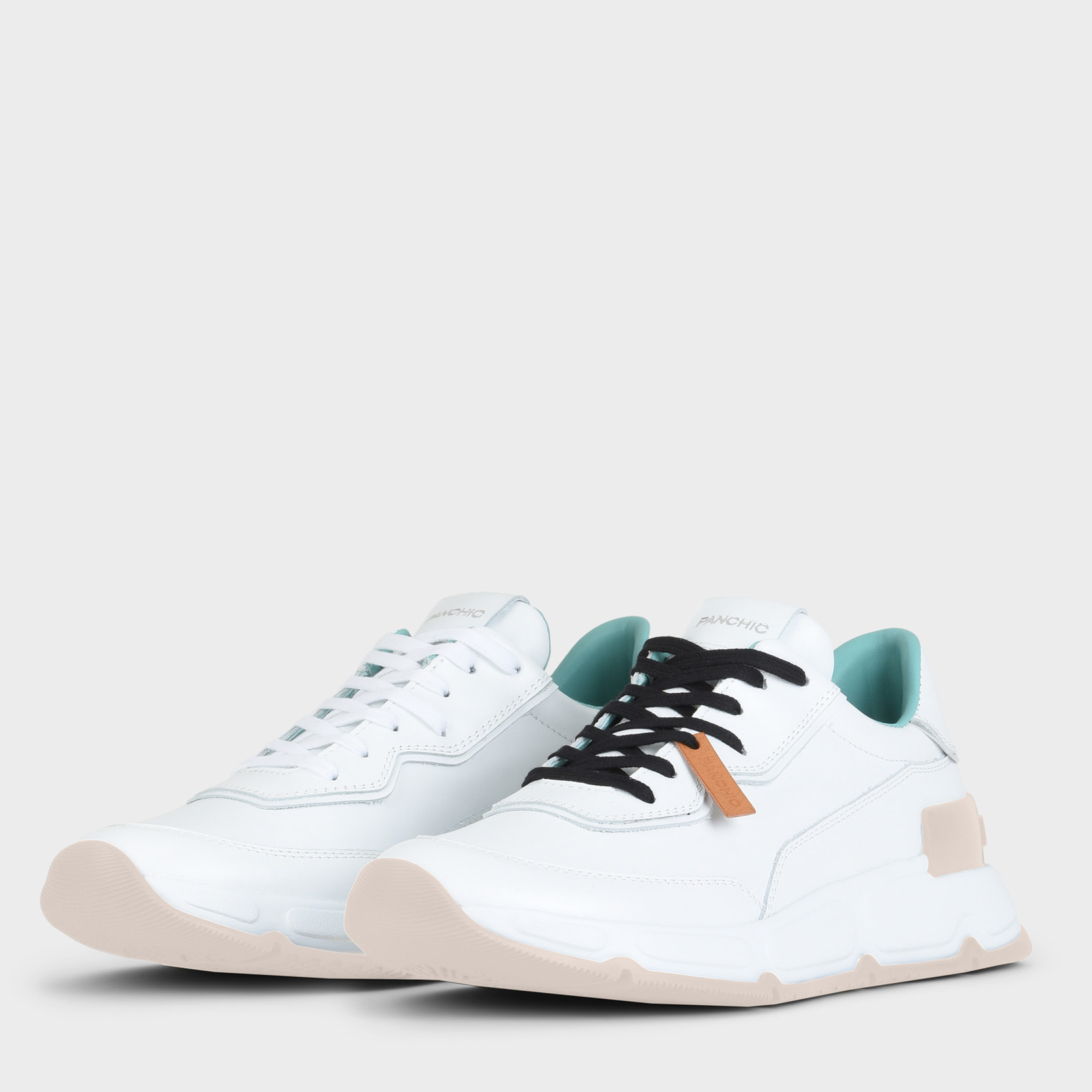 SNEAKER P06 UOMO IN PELLE BIANCO-ARGENTO