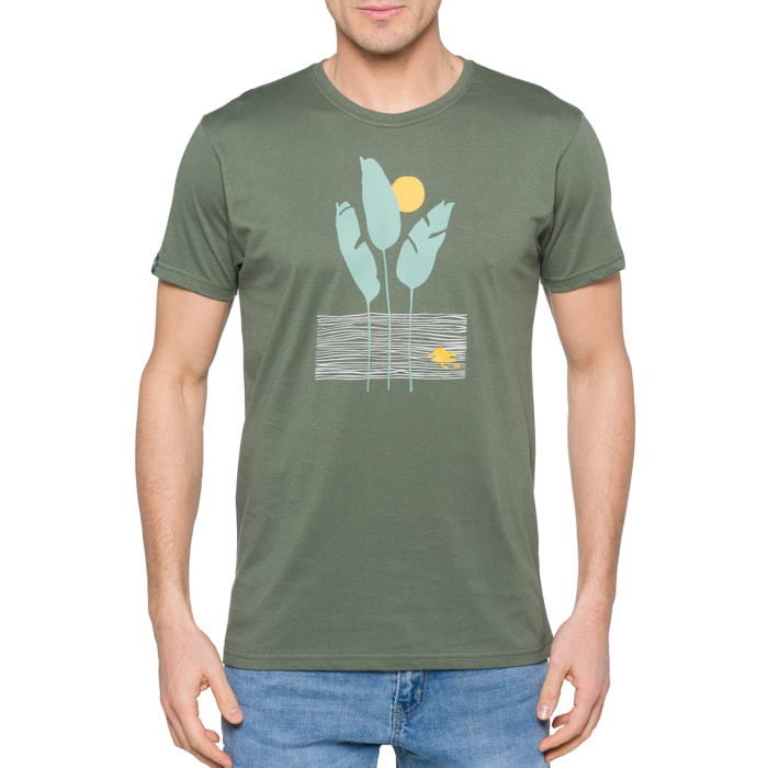 T-shirt in cotone 150 gr Lagoon Hot Buttered Verde Militare.