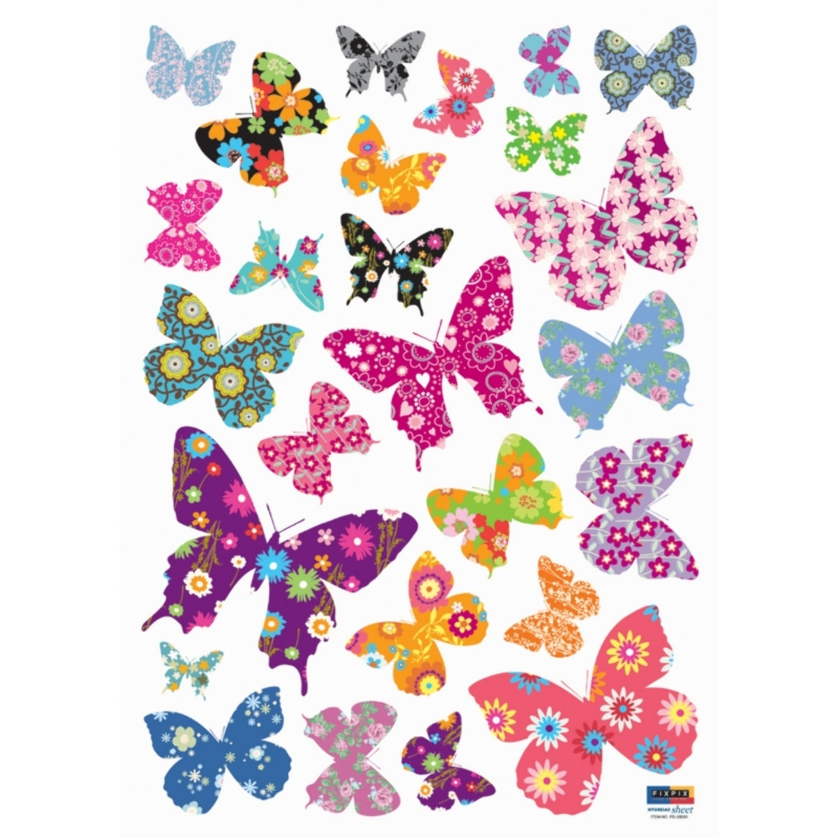 Stickers Muraux décoration adhésifs papillons multicolores 2