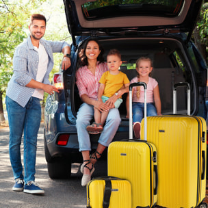 Juego De Maletas Rígidas Abs Itaca Sevron Amarillo