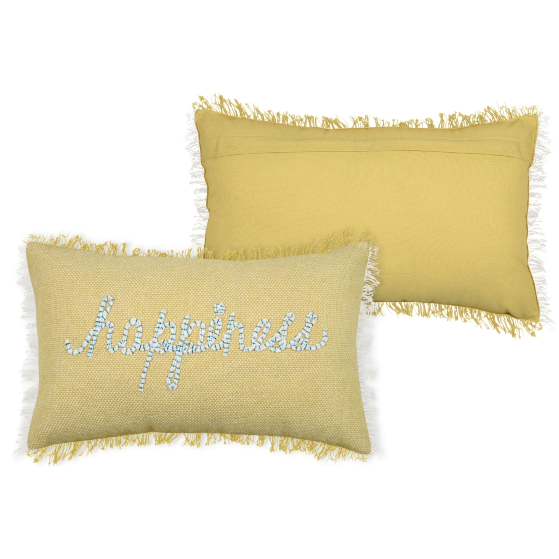 Coussin rectangulaire happiness - Jaune