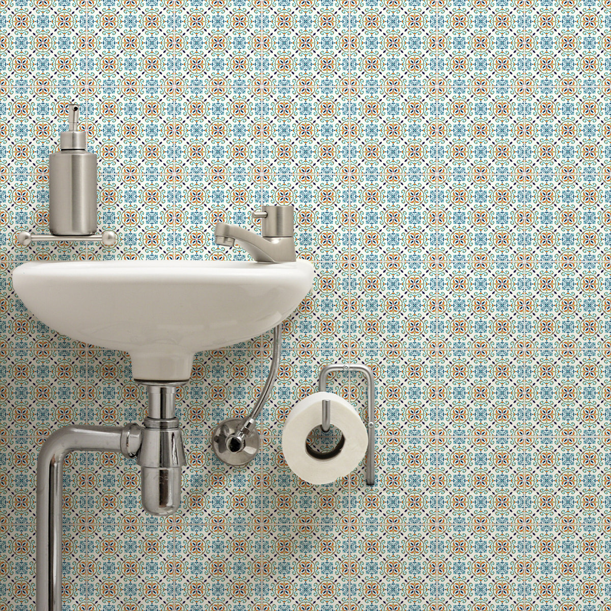 Stickers muraux - Sticker Mural Carrelage adhésif Cuisine Salle de Bain - 30 STICKERS CARRELAGES AZULEJOS GIANLUCA