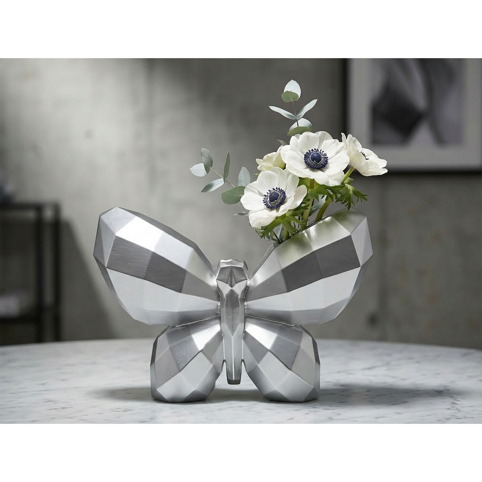 VASO BUTTERFLY SILVER CM 22,5X8X15