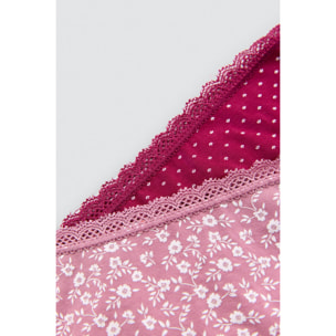 Confezione da 2 mutandine midi stampate rosa