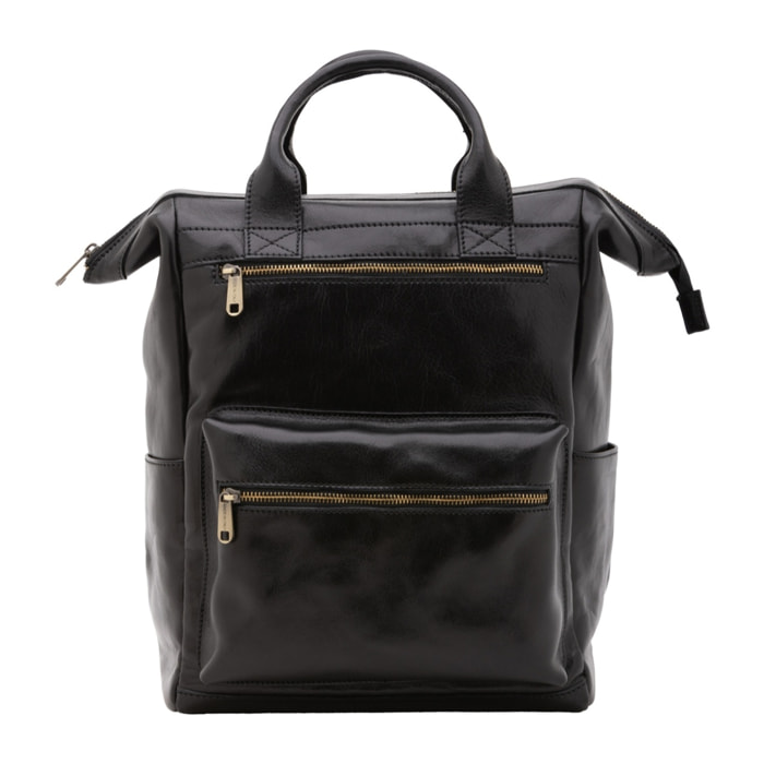 Borsa a tracolla uomo in vera pelle - Modello False - Made in Italy - 37.0 x 30.0 x 17.0 cm