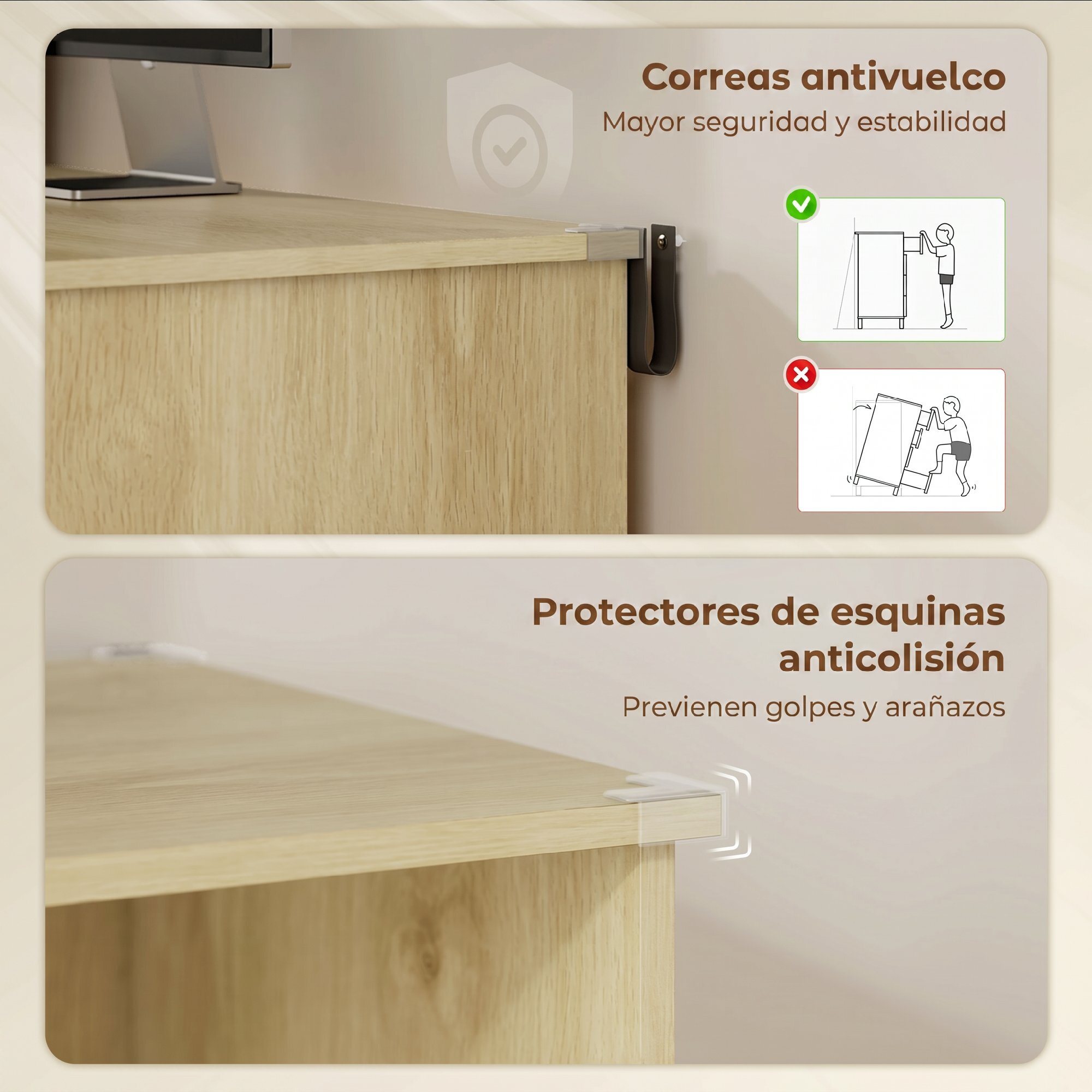 Escritorio, Mesa de Oficina con 4 Estantes y Cajón Archivador A4 con Cerradura y 2 Llaves, Mesa de Ordenador Moderna para Espacios Pequeños, Oficina en Casa, Roble
