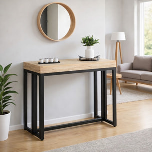 EMILIA Table console extensible 8-10 personnes effet bois 235cm