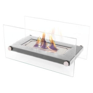 Chimenea de etanol de sobremesa en acero inox ONIROS INOX PURLINE