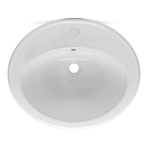 Vasque à encastrer Multi 55 x 47,5 cm en céramique, 1 trou robinet centré, blanc (1690NEW)