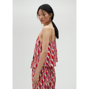 Top stile lingerie stampa loghi