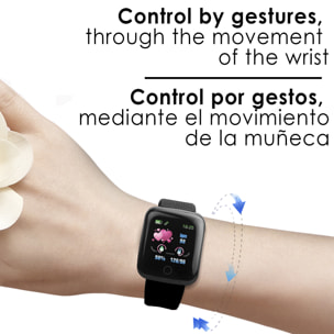 DAM .Brazalete inteligente ID116 Bluetooth 4.0 pantalla color, monitor cardiaco, pulso y modo multideporte