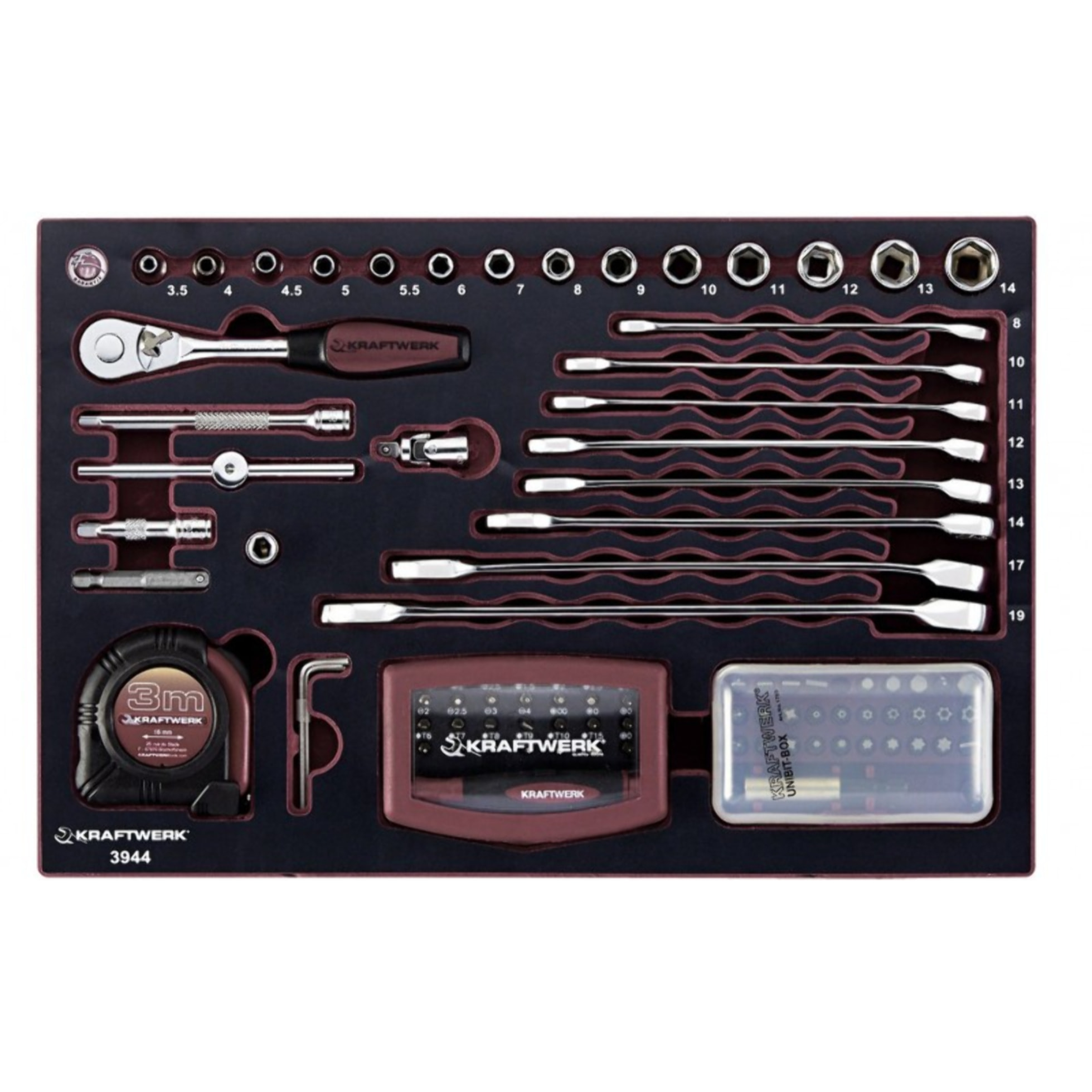 Coffret d'outils Pro-Line 1/4' KRAFTWERK 123 pièces - 3944