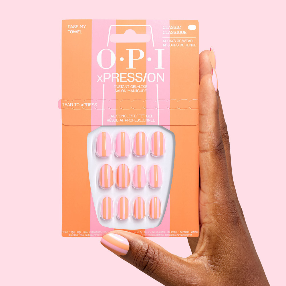 xPRESS-ON - Pass my Towel - Faux ongles réutilisables, effet gel - OPI