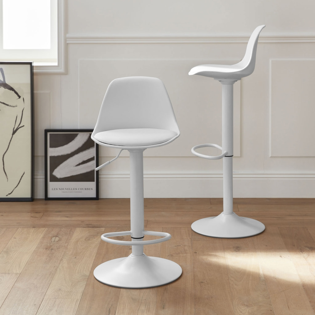 Tabouret de bar réglable simili cuir 61,5/83,5cm (lot de 2) NOAH