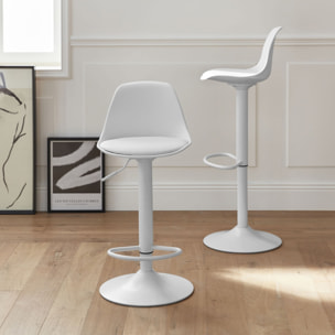 Tabouret de bar réglable simili cuir 61,5/83,5cm (lot de 2) NOAH