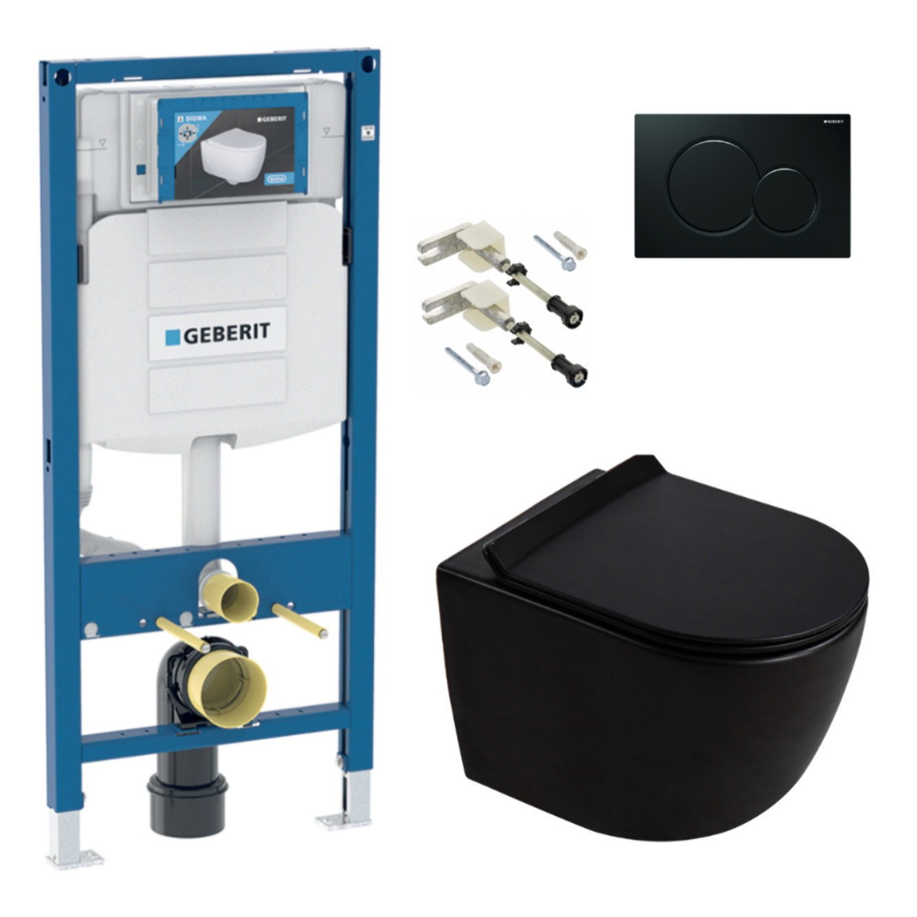 Duofix pack WC bâti-support + WC suspendu sans bride Ceramia PixL avec abattant SoftClose + plaque (GEDCEPXBMT03-FR)