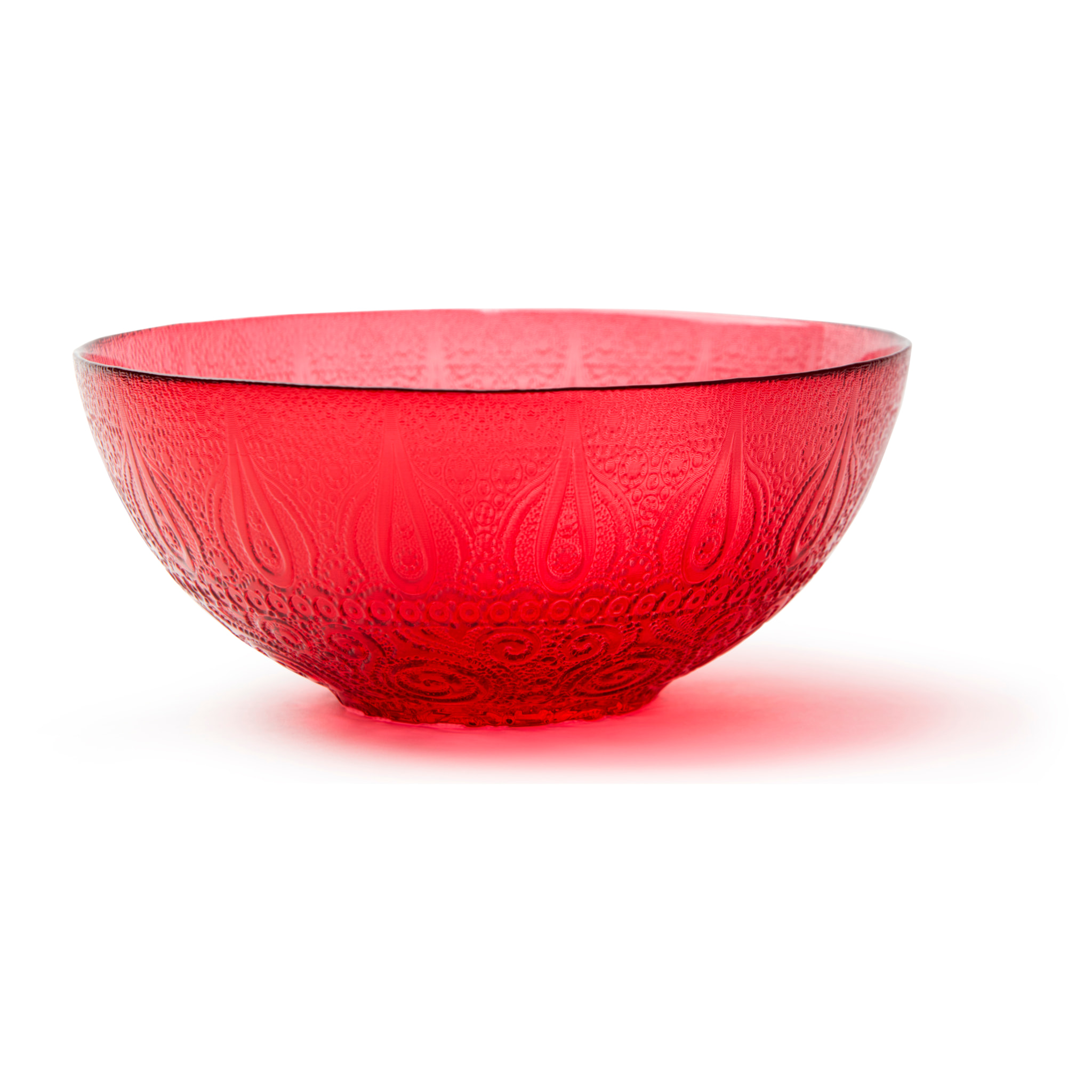 Saladier Excelsa – Arabesque Red, Verre Rouge
