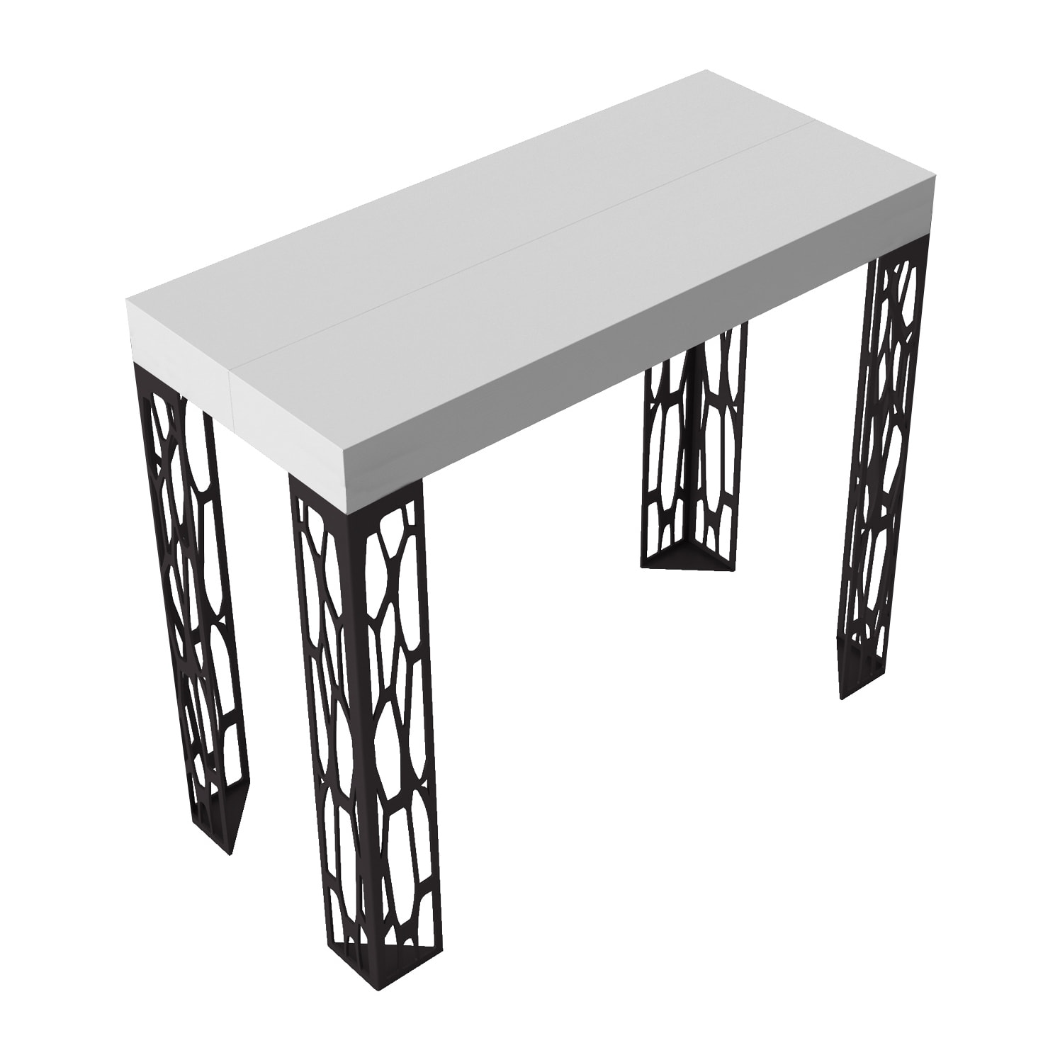 Consolle allungabile 90x40/300 cm Ghibli Bianco Frassino telaio Antracite.