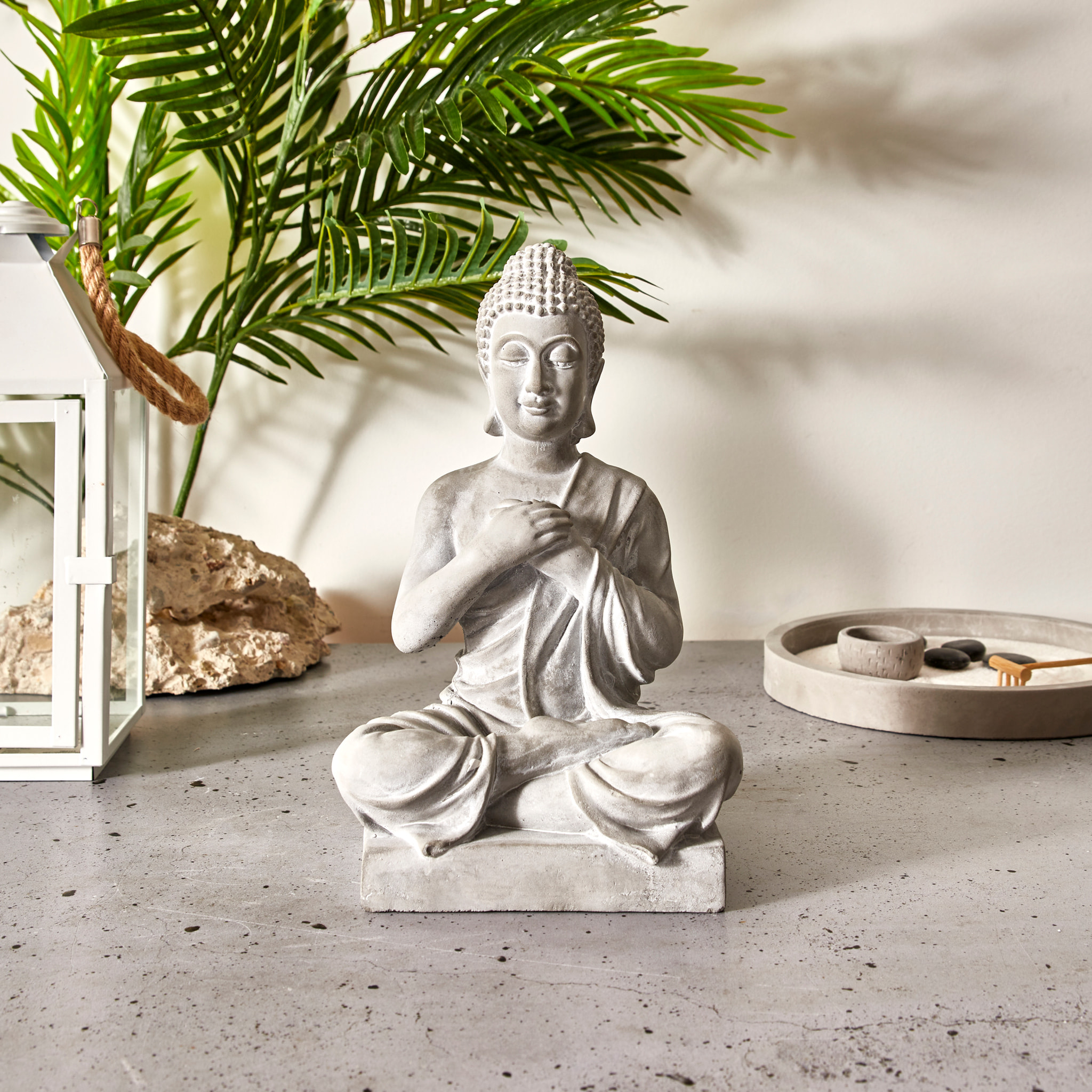 Bouddha Assis Ciment 27cm