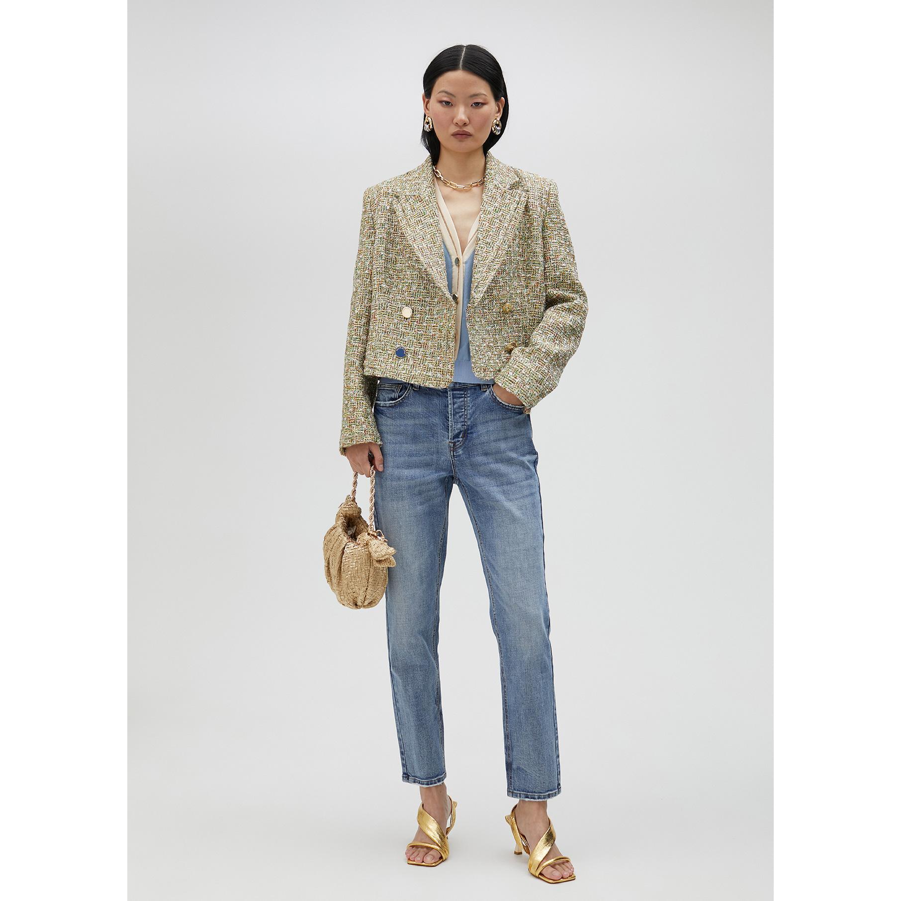 Giacca cropped in tweed