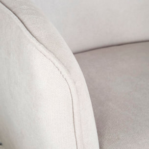 Fauteuil Visby -tissu et bois-couleur beige 88 x 100 x 78 cm