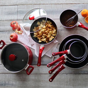 Sauteuse antiadhésive en aluminium 24cm - tous feux CERISE