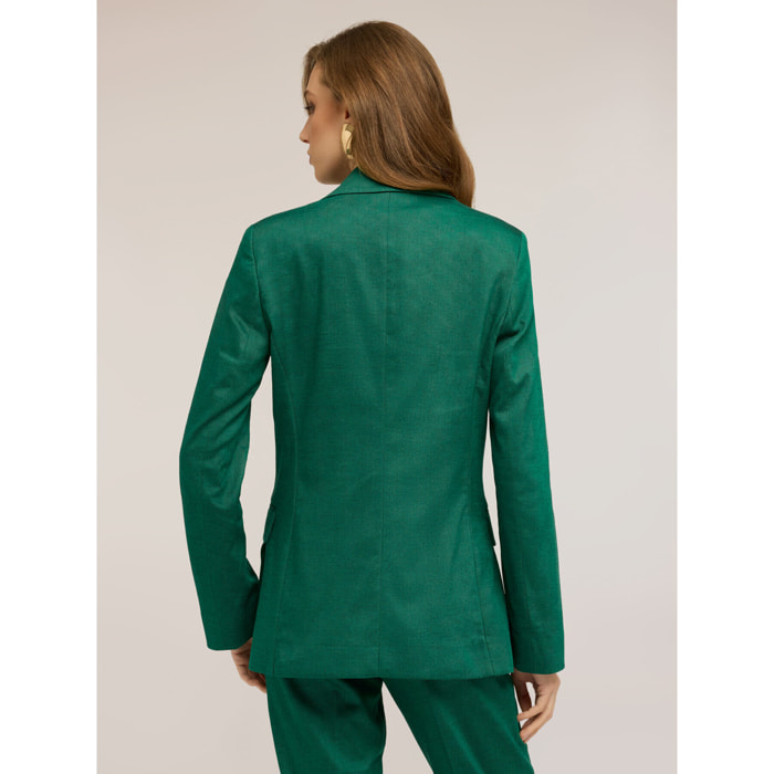 Motivi - Blazer monopetto misto lino - Verde