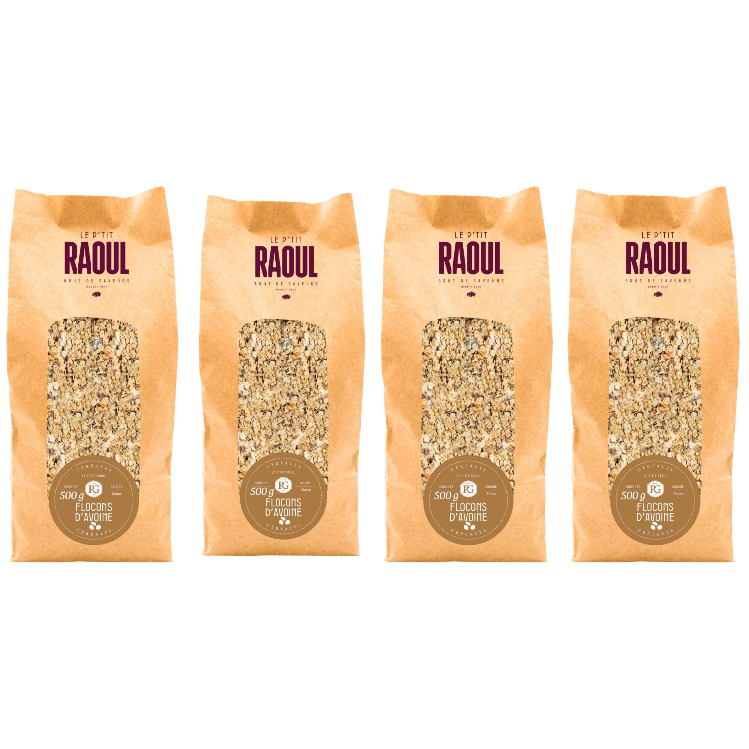 4 x Flocons d'Avoine BIO - 4x500g - France - Raoul Gey