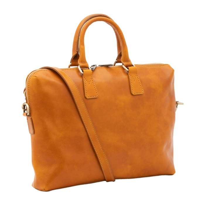 Borsa da lavoro uomo in vera pelle - Modello False - Made in Italy - 37.0 x 27.0 x 6.0 cm
