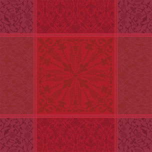 Serviette pur coton motif jacquard bordeaux Cassandre grenat