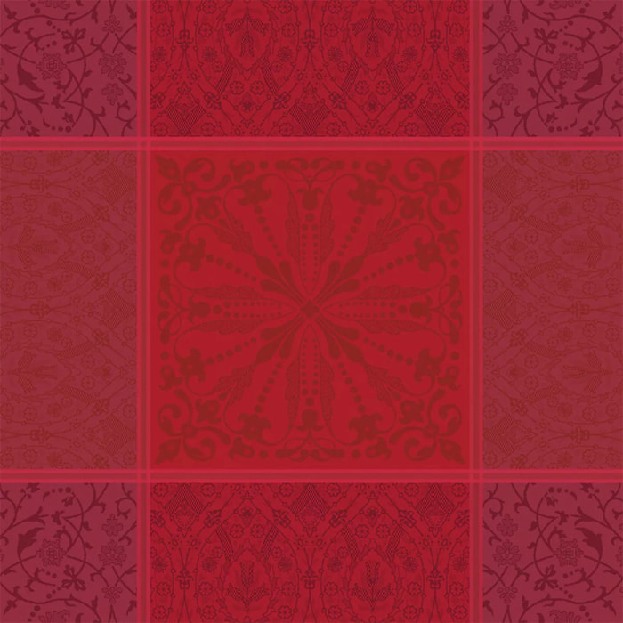 Serviette pur coton motif jacquard bordeaux Cassandre grenat