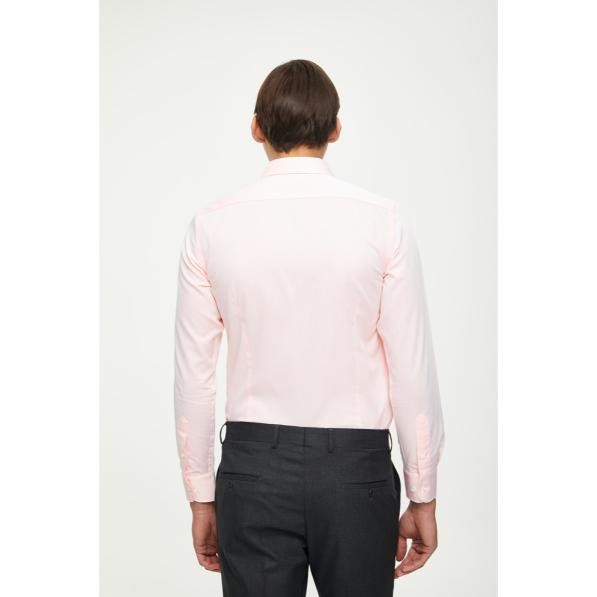 Camicia Uomo 1 Bottone Francese Slim Cotone Unito Rosa