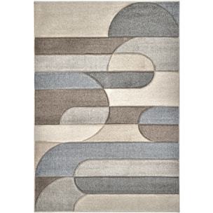 Tappeto Soggiorno Moderno Geometrico Grigio-Beige