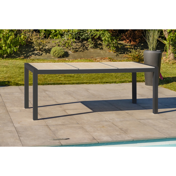 VENISE - Table de jardin en aluminium avec plateau céramique
