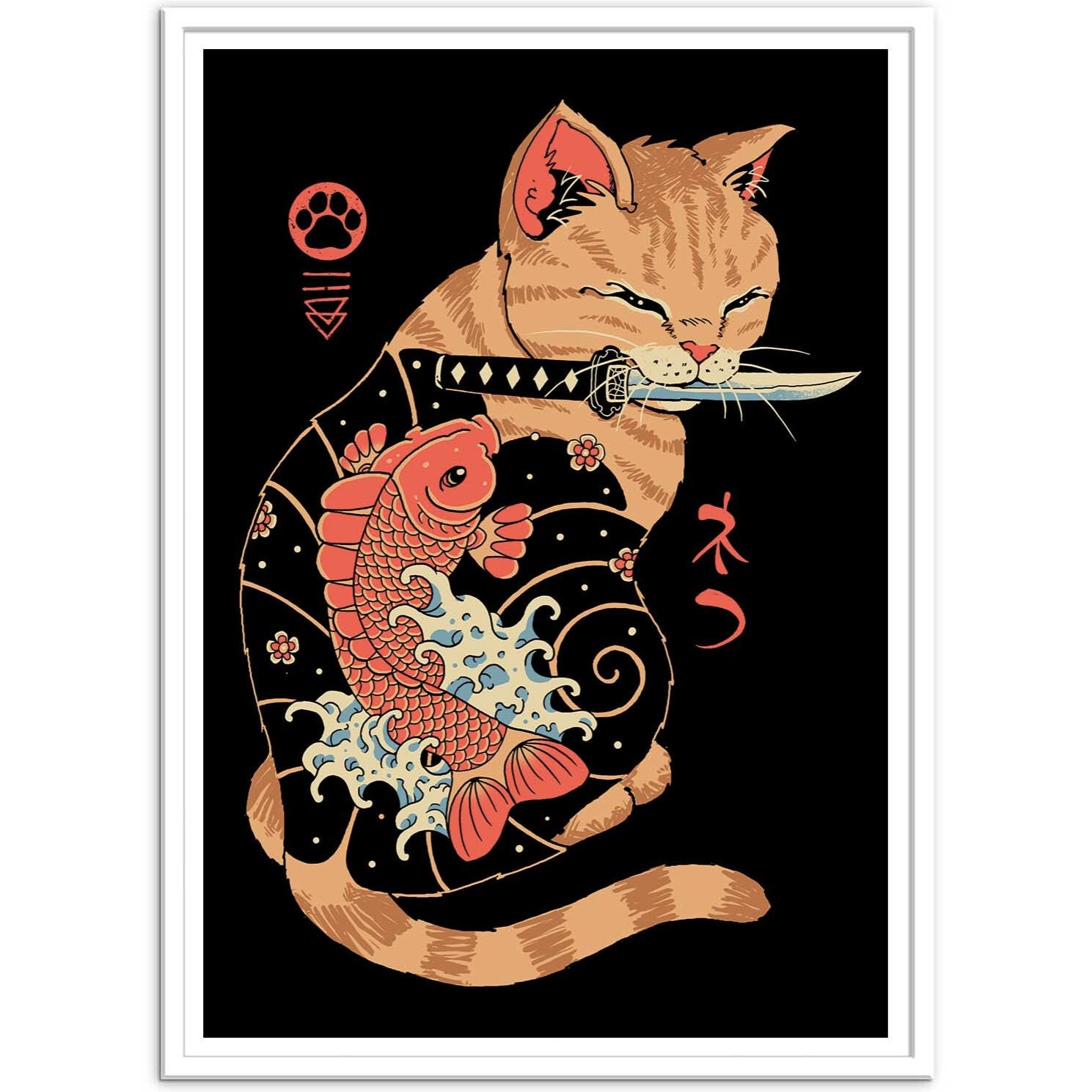 Affiche - Carp Tattooed cat - Vincent Trinidad