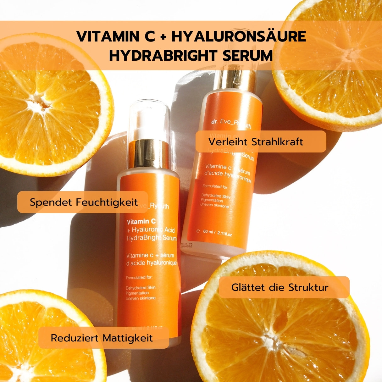 Suero Hydrabright con vitamina C y ácido hialurónico