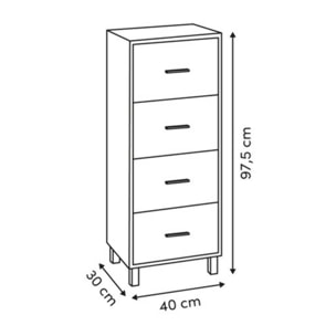 Meuble de salle de bain Come 4 tiroirs bois et effet marbre