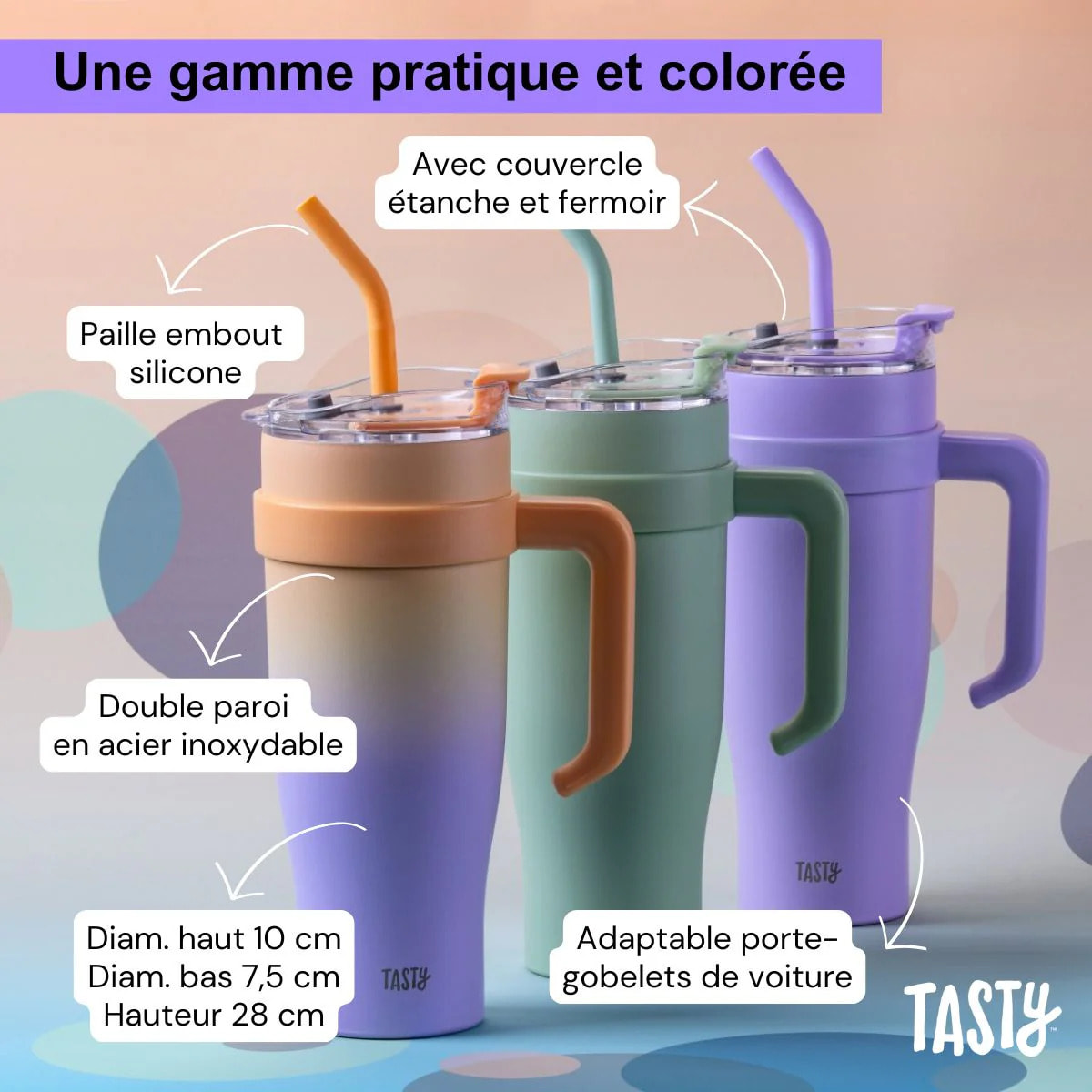 Gobelet isotherme 1200 ml lilas Tasty