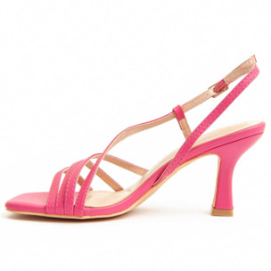 Sandalia de tacón - Rosa - Altura: 8 cm