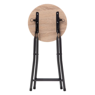 Tabourets pliants effet bois naturel
