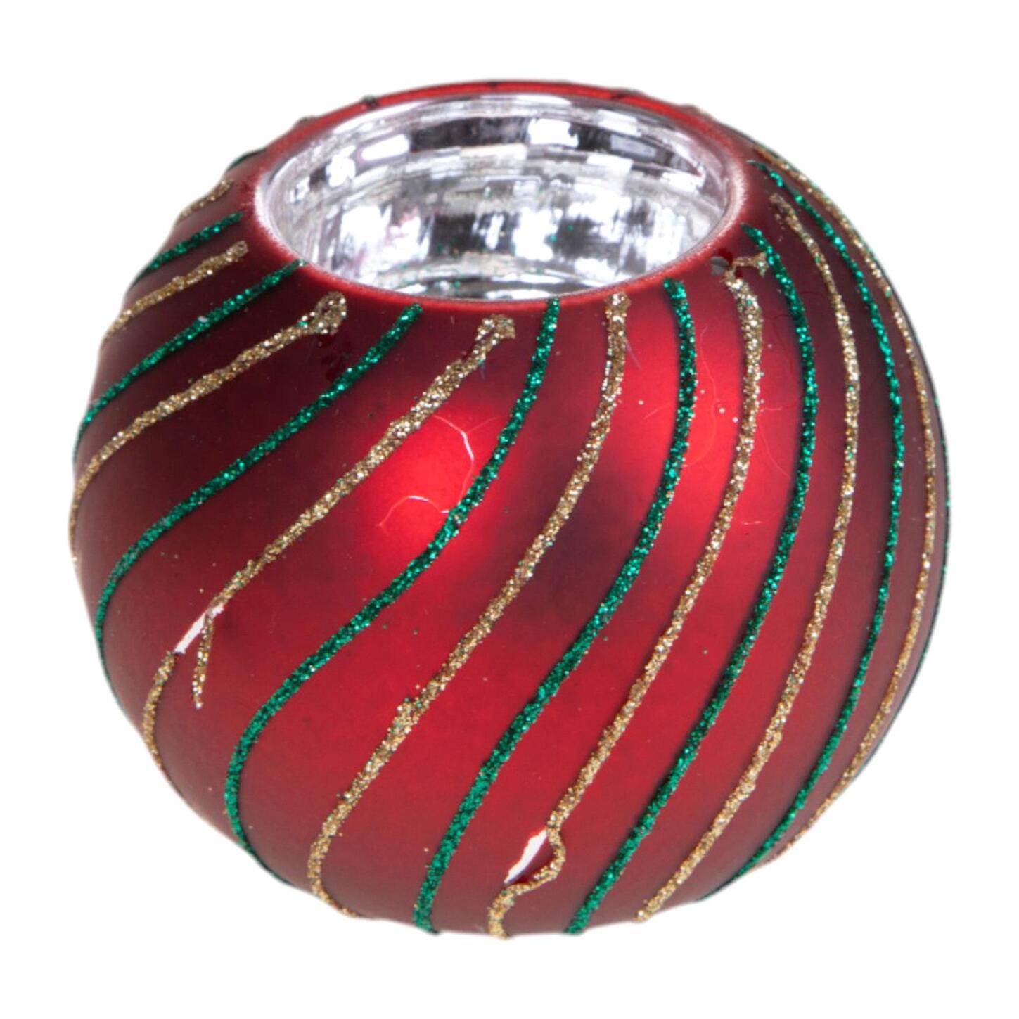 Portacandelasfera natale - Pezzi 6 - ROSSO - Bianchi Dino SpA