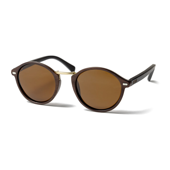 Gafas de sol OCEAN LILLE - Marrón brillante nariz de metal plateado brillante bisagra de metal / Marrón